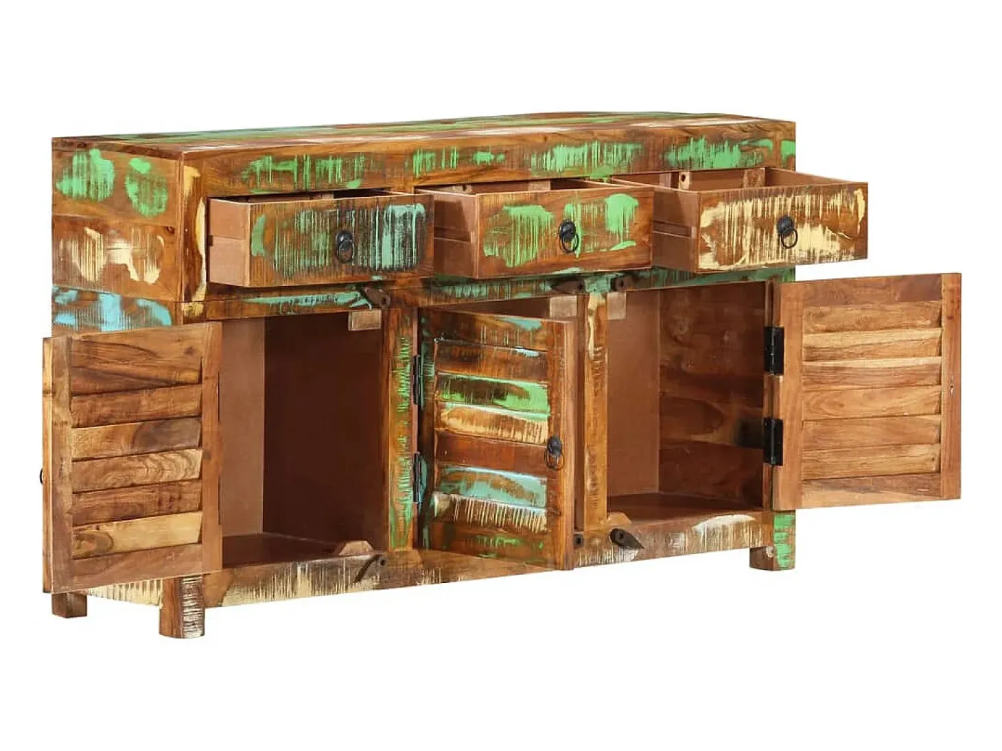 Aparador de madera maciza reciclada 110x35x65 cm
