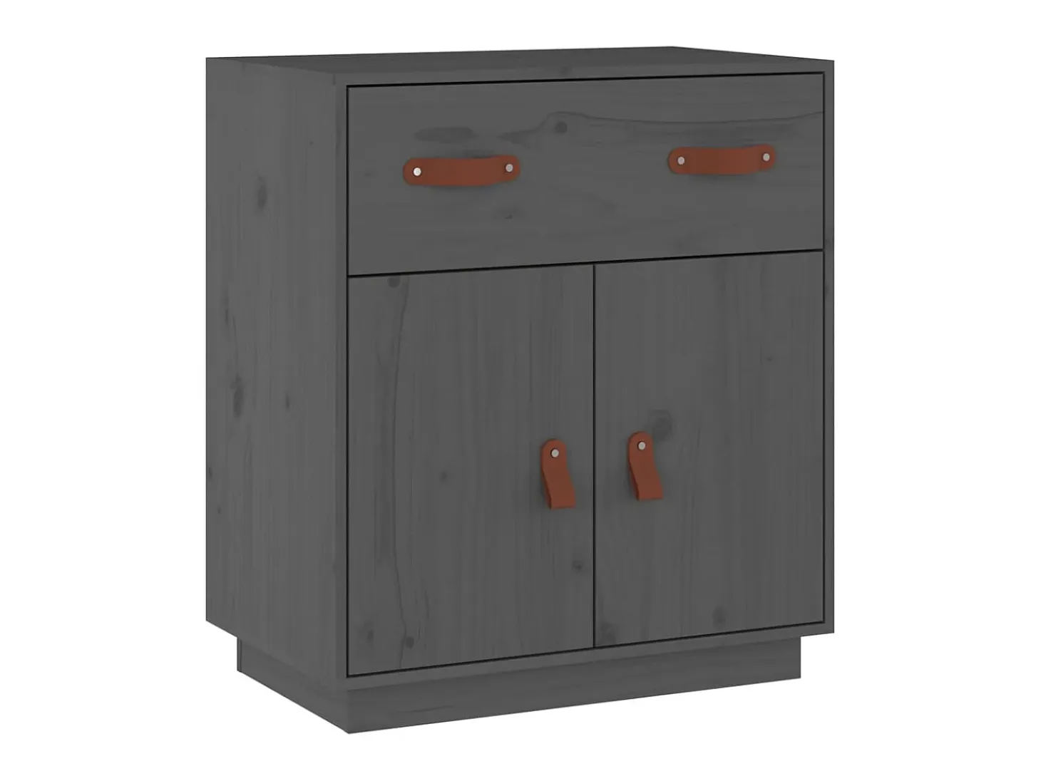 Aparador de madera maciza de pino gris 65,5x40x75 cm ES30539