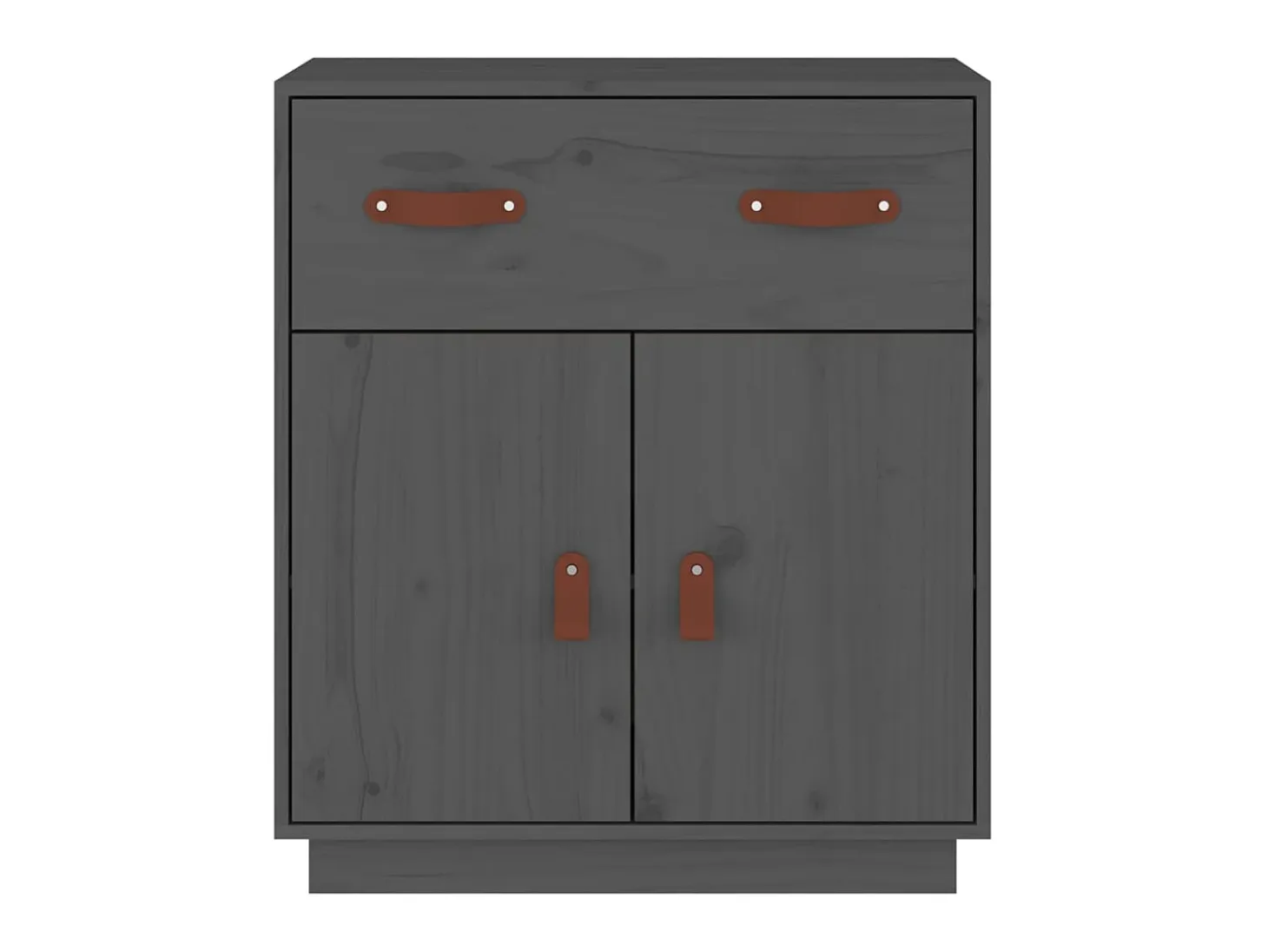 Aparador de madera maciza de pino gris 65,5x40x75 cm ES30539