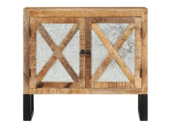 Aparador de madera maciza de mango y metal 80x30x71 cm