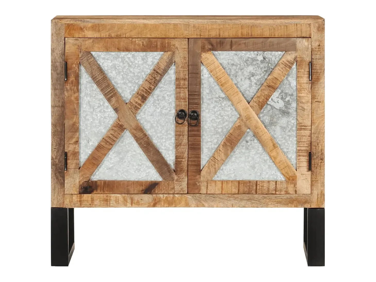 Aparador de madera maciza de mango y metal 80x30x71 cm