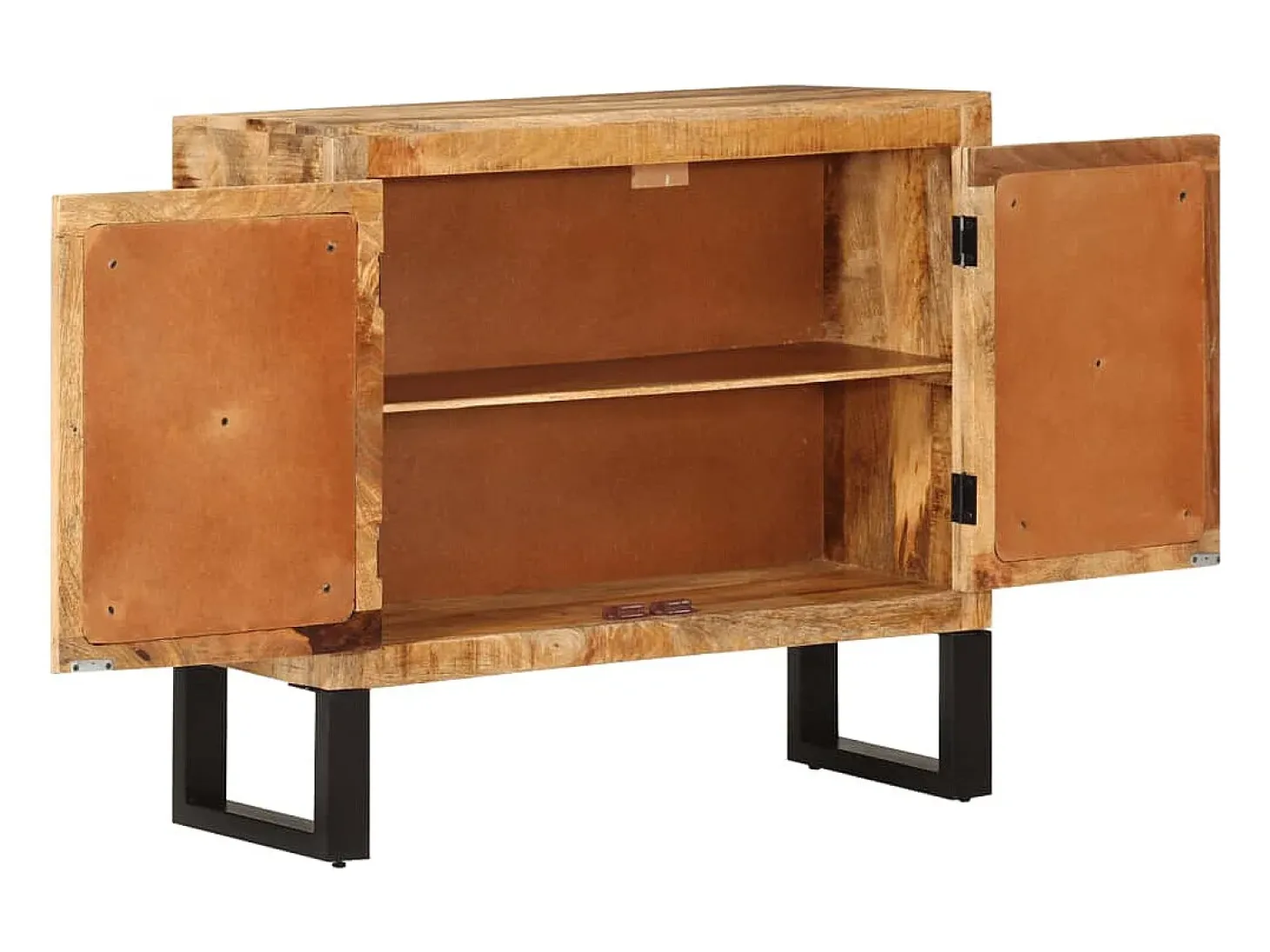 Aparador de madera maciza de mango y metal 80x30x71 cm