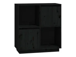 Aparador de madera maciza de pino negro 74x35x80 cm