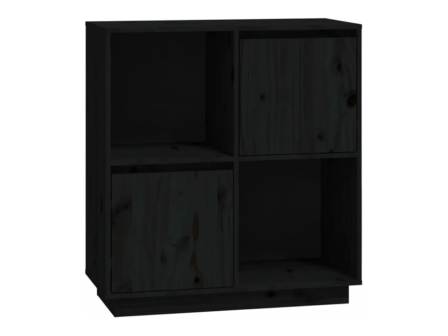 Aparador de madera maciza de pino negro 74x35x80 cm