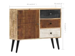 Aparador de madera maciza de mango 88x30x73 cm