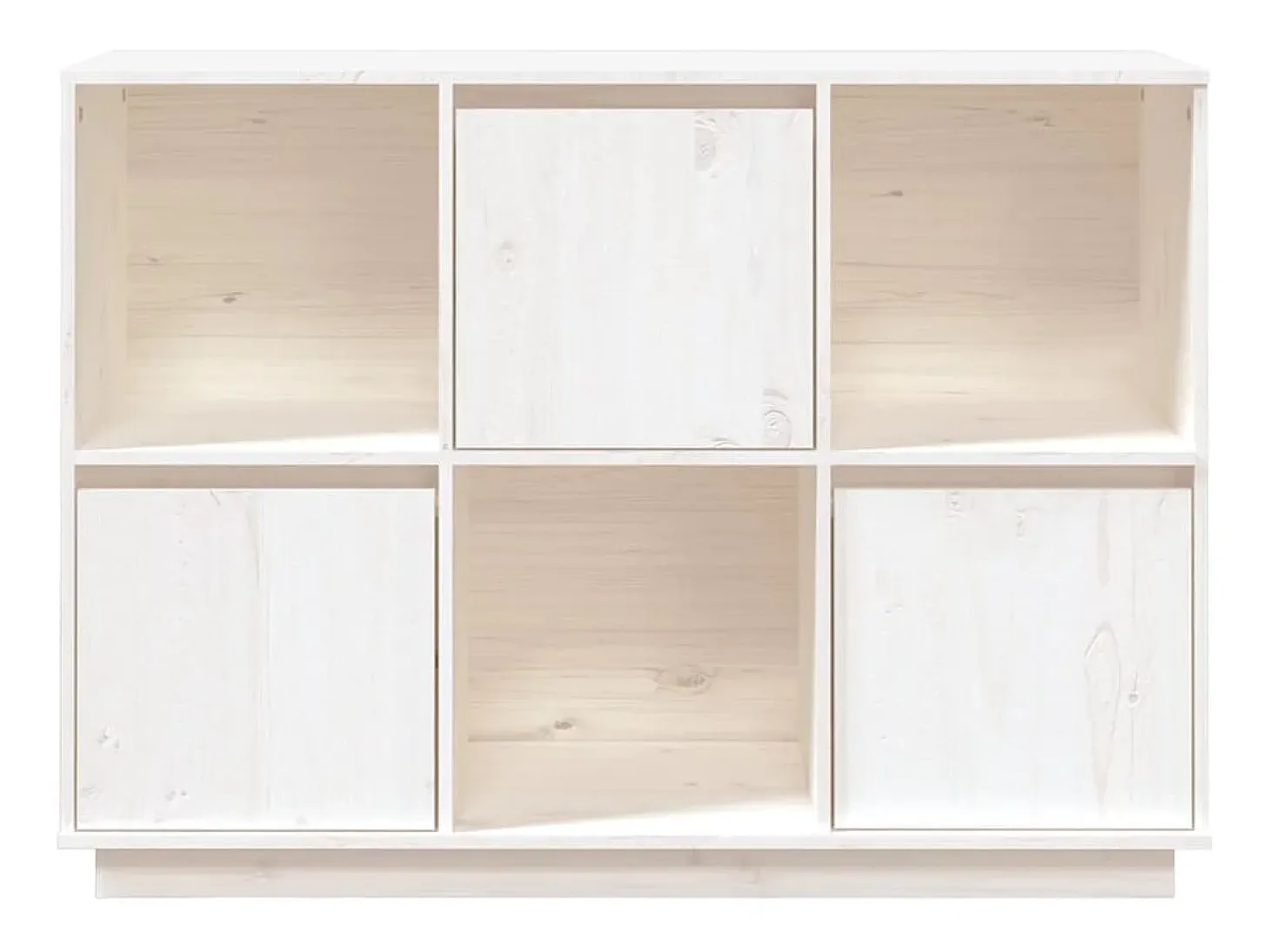 Aparador de madera maciza de pino blanco 110,5x35x80 cm