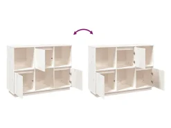 Aparador de madera maciza de pino blanco 110,5x35x80 cm