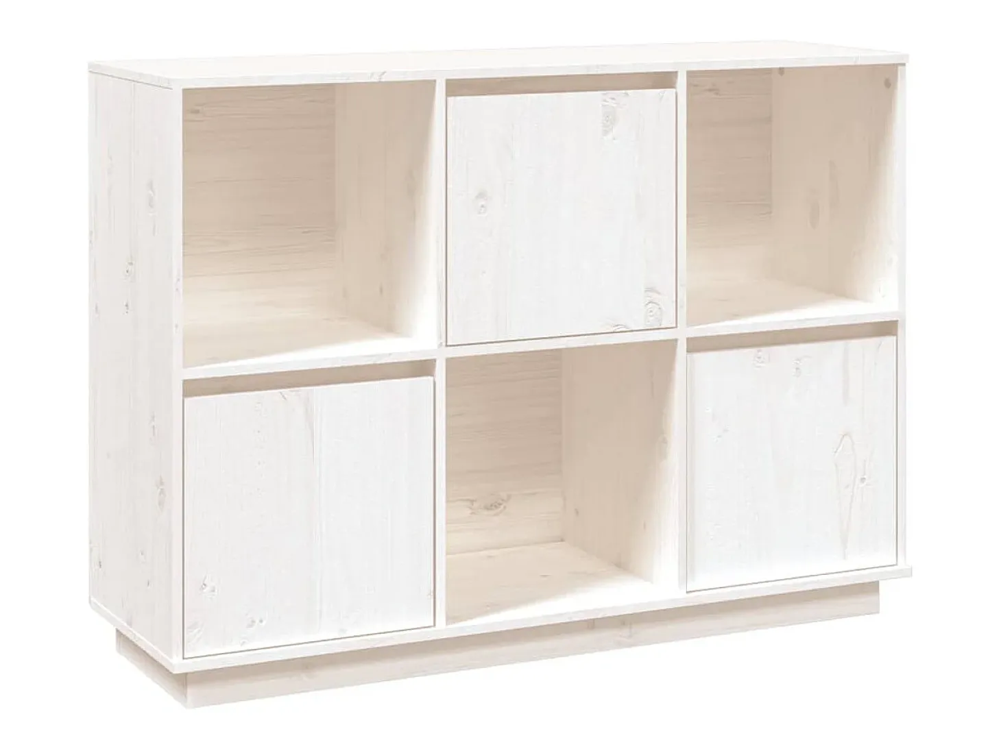 Aparador de madera maciza de pino blanco 110,5x35x80 cm