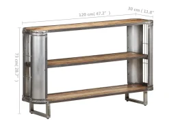 Aparador de madera maciza de mango 120x30x73 cm