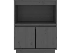 Aparador de madera maciza de pino gris 60x34x75 cm ES59489