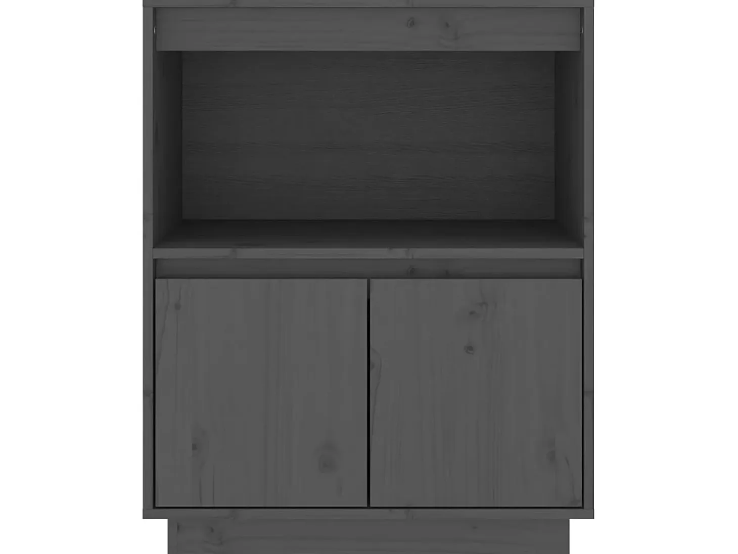 Aparador de madera maciza de pino gris 60x34x75 cm ES59489