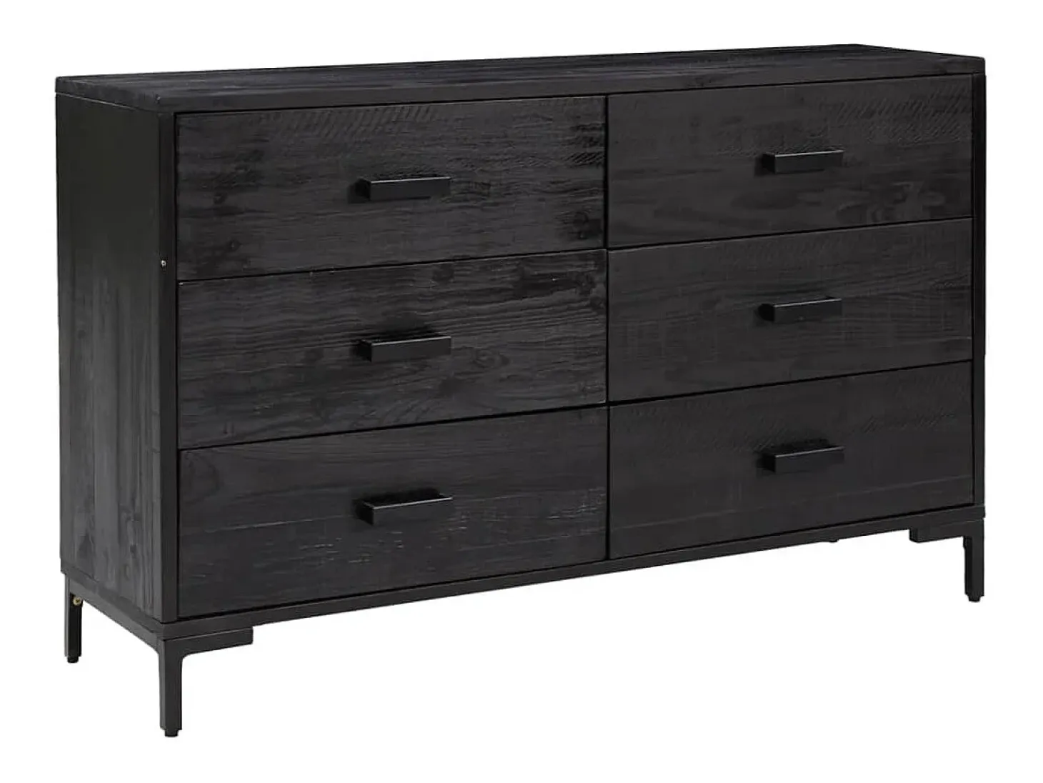 Aparador de madera maciza de pino negro 110x35x70 cm