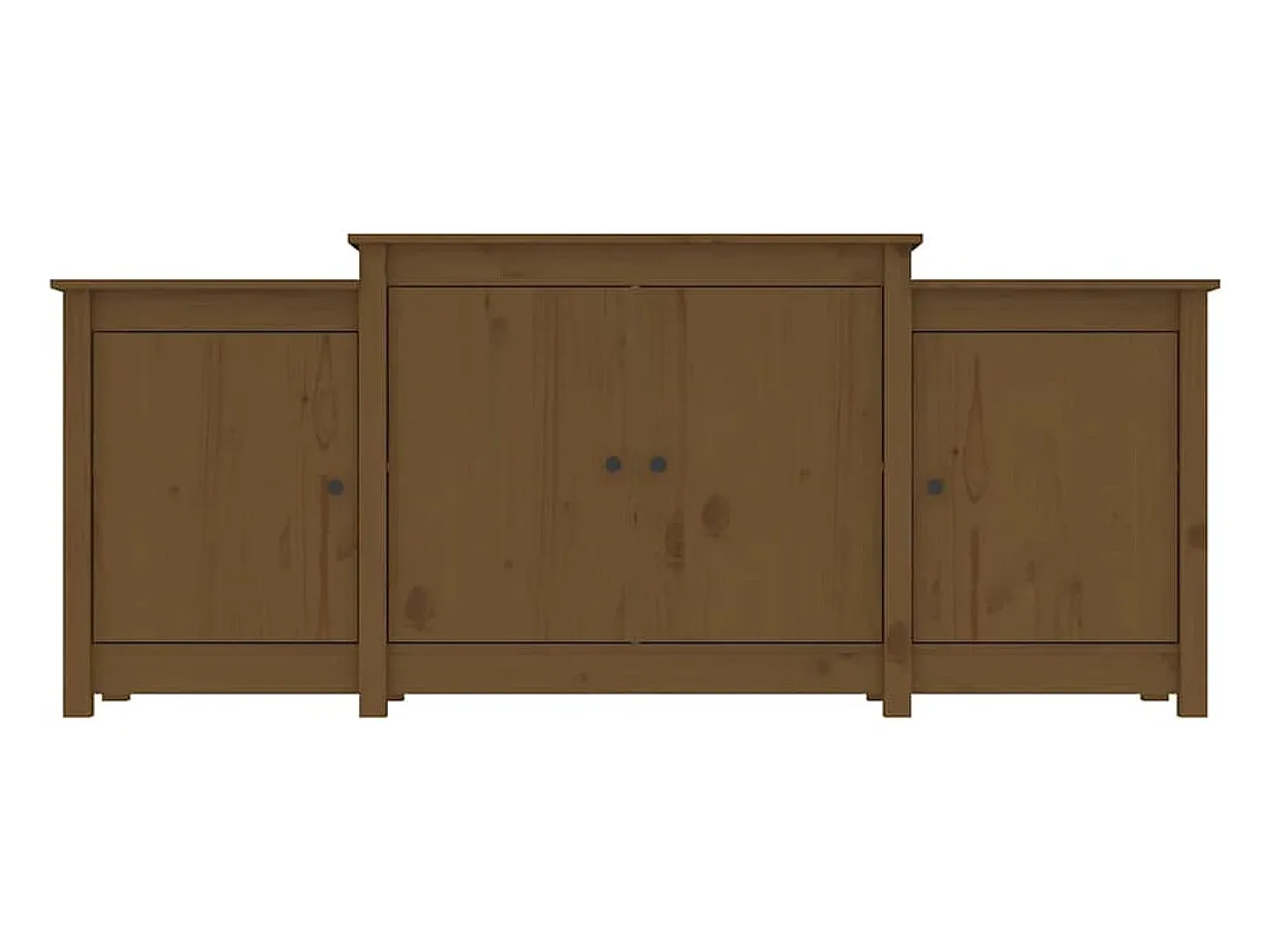 Aparador de madera maciza de pino marrón miel 164x37x68 cm