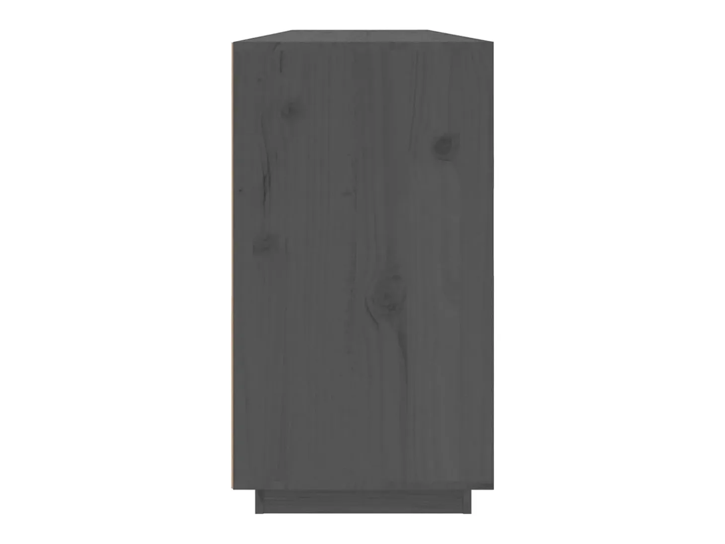 Aparador de madera maciza de pino gris 100x40x75 cm