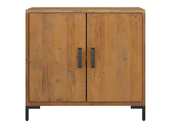 Aparador de madera maciza de pino marrón 75x35x70 cm