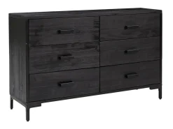 Aparador de madera maciza de pino negro 110x35x70 cm ES63702