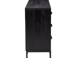 Aparador de madera maciza de pino negro 110x35x70 cm ES63702