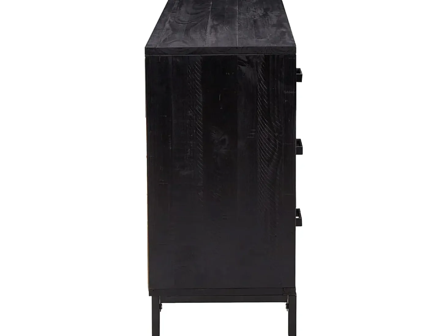 Aparador de madera maciza de pino negro 110x35x70 cm ES63702
