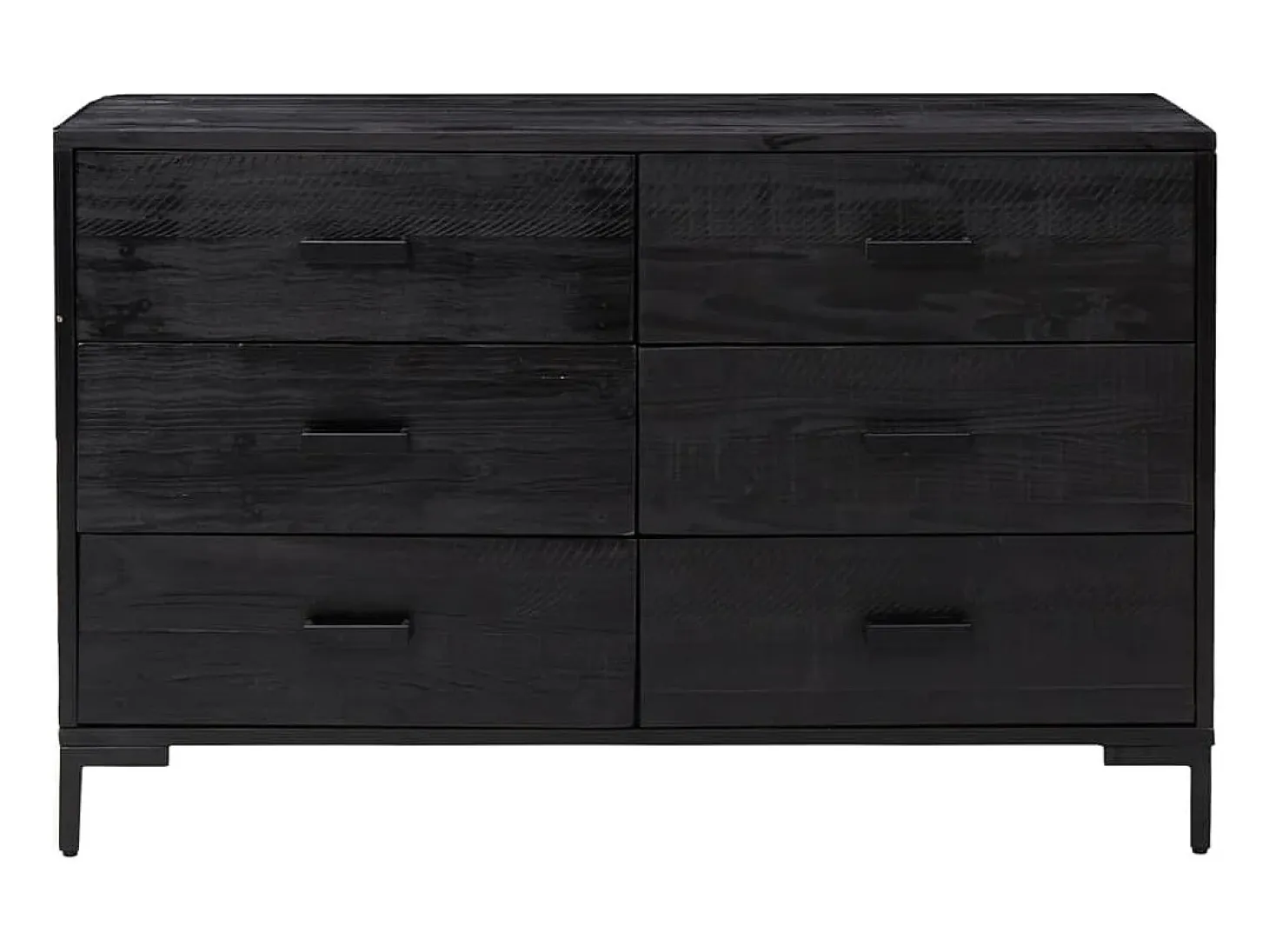 Aparador de madera maciza de pino negro 110x35x70 cm ES63702