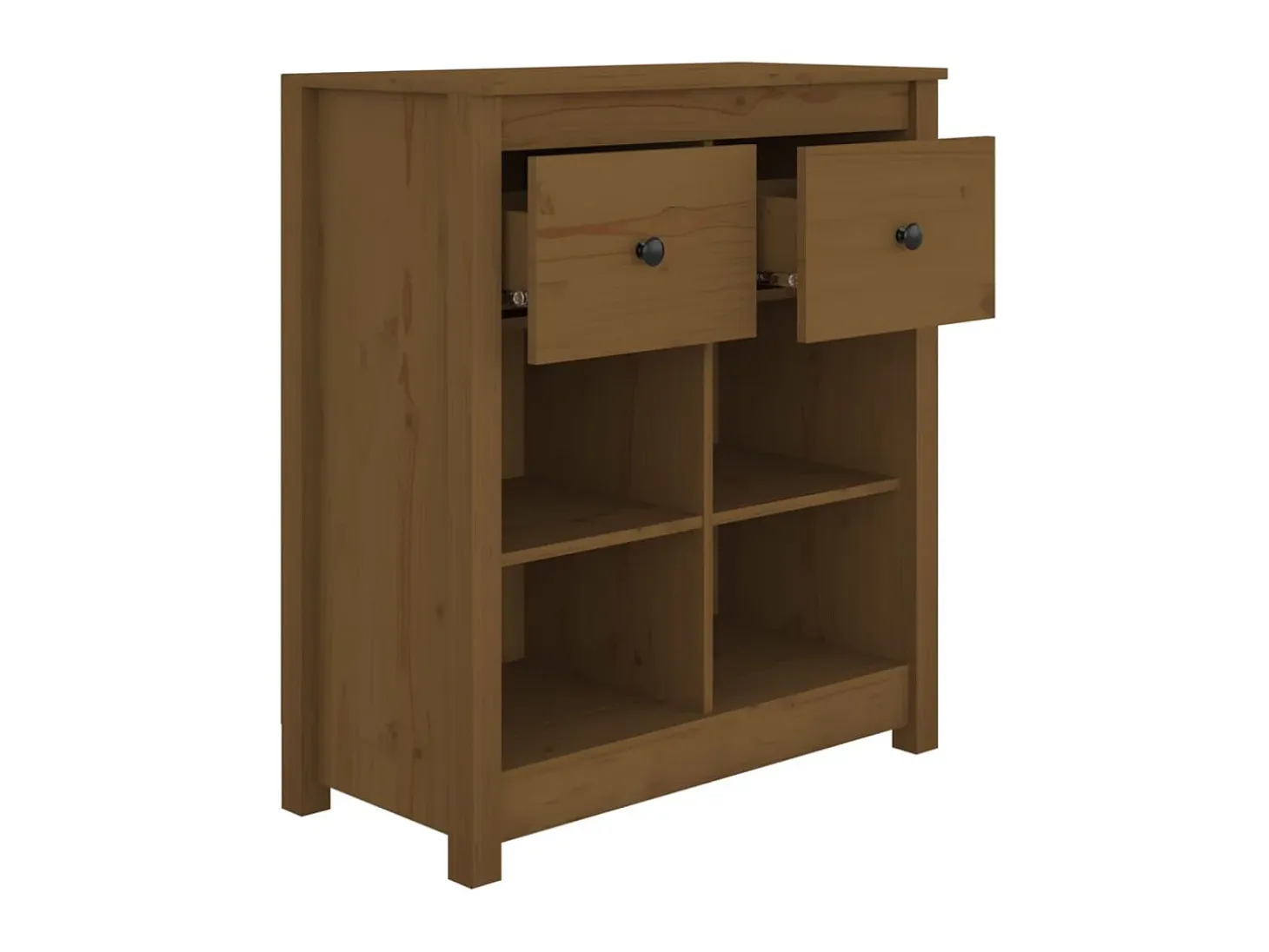 Aparador de madera maciza de pino marrón miel 70x35x80 cm ES51245