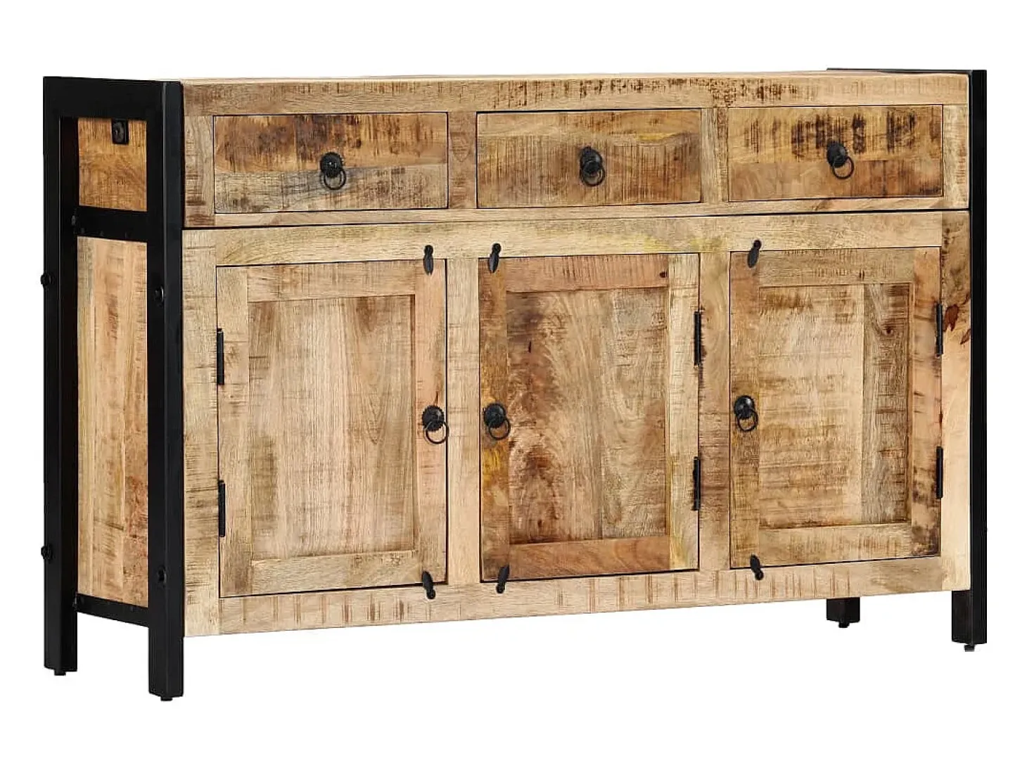 Aparador de madera maciza de mango 120x35x76 cm
