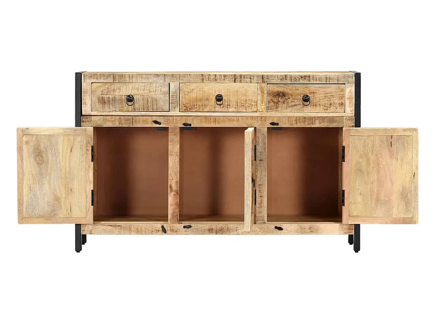 Aparador de madera maciza de mango 120x35x76 cm