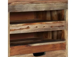 Aparador de madera maciza de acacia gris 100x30x50 cm