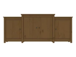 Aparador de madera maciza de pino marrón miel 164x37x68 cm ES84171