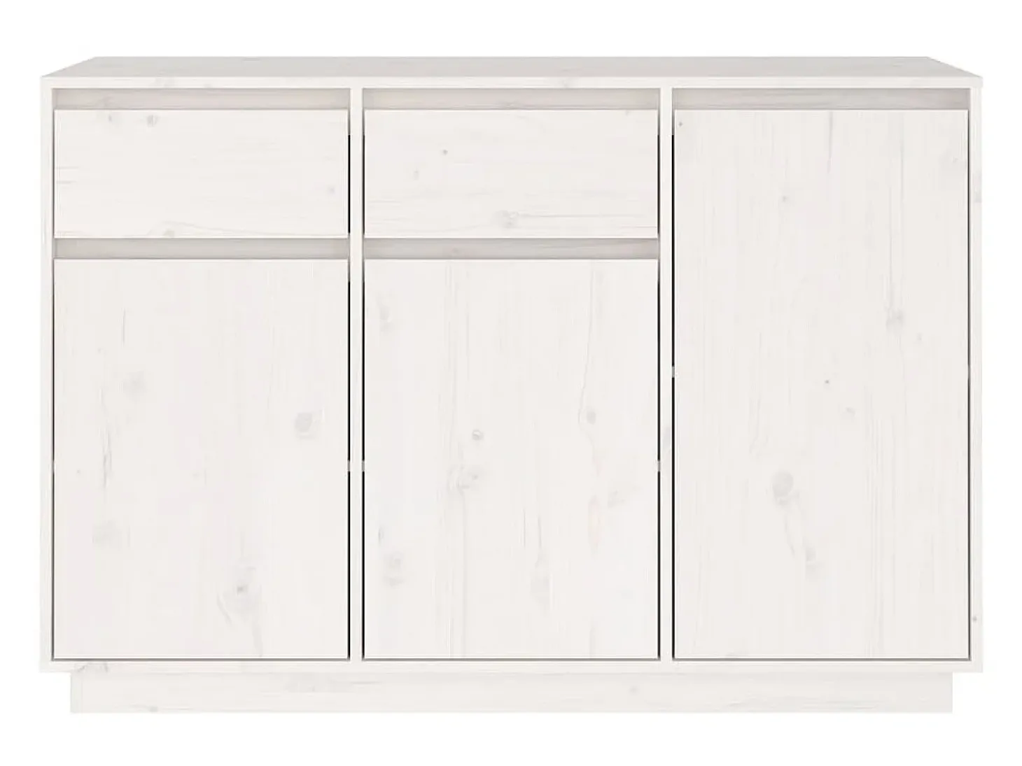 Aparador de madera maciza de pino blanco 110x34x75 cm