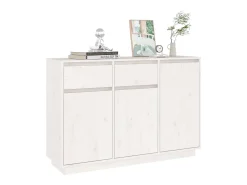 Aparador de madera maciza de pino blanco 110x34x75 cm