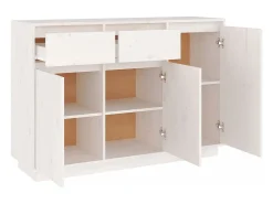 Aparador de madera maciza de pino blanco 110x34x75 cm