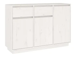 Aparador de madera maciza de pino blanco 110x34x75 cm