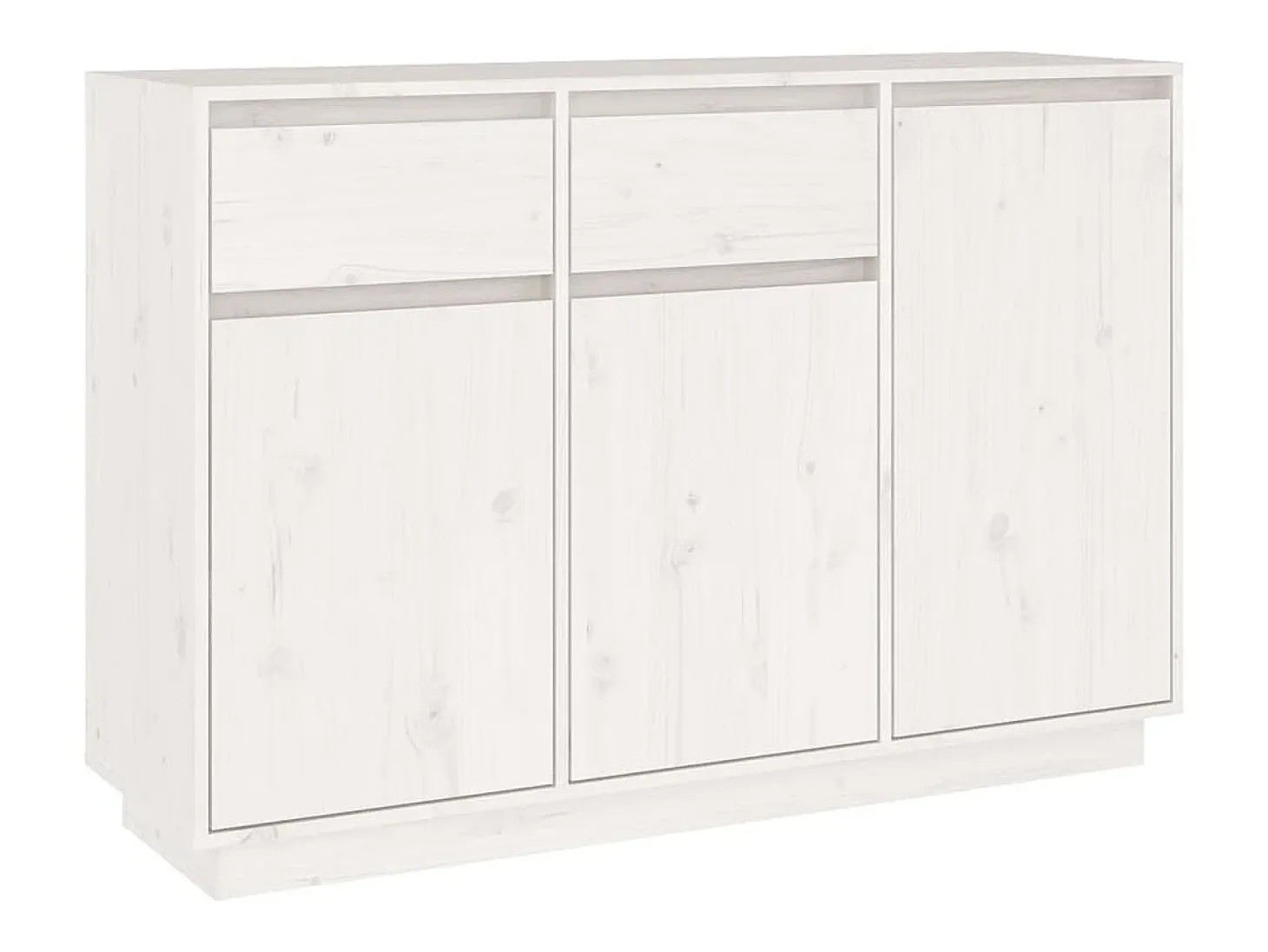 Aparador de madera maciza de pino blanco 110x34x75 cm