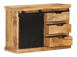 Aparador de madera maciza de mango sin tratar 80x30x55 cm