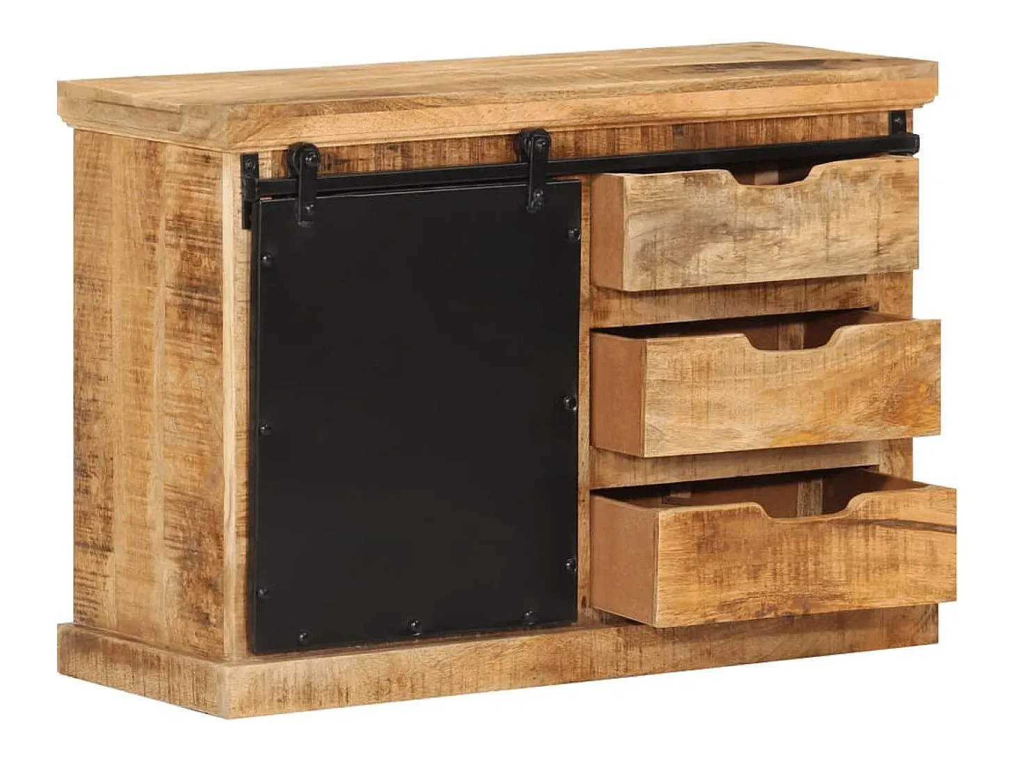 Aparador de madera maciza de mango sin tratar 80x30x55 cm
