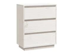 Aparador de madera maciza de pino blanco 60x34x75 cm ES57037