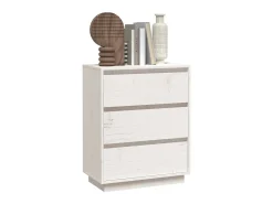 Aparador de madera maciza de pino blanco 60x34x75 cm ES57037