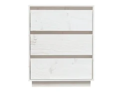 Aparador de madera maciza de pino blanco 60x34x75 cm ES57037