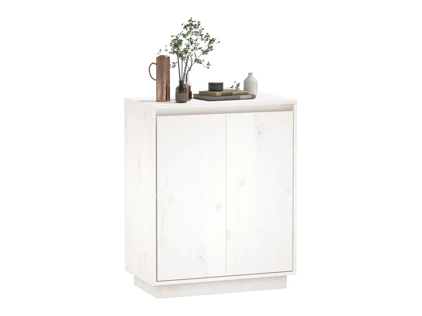 Aparador de madera maciza de pino blanco 60x34x75 cm