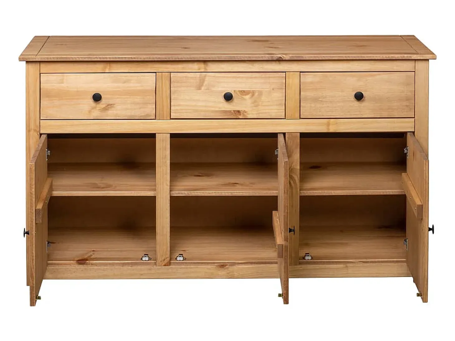 Aparador de madera maciza de pino estilo Panamá 135x40x80 cm