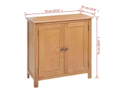 Aparador de madera maciza de roble 70x35x75 cm