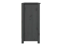 Aparador de madera maciza de pino gris 100x35x74 cm