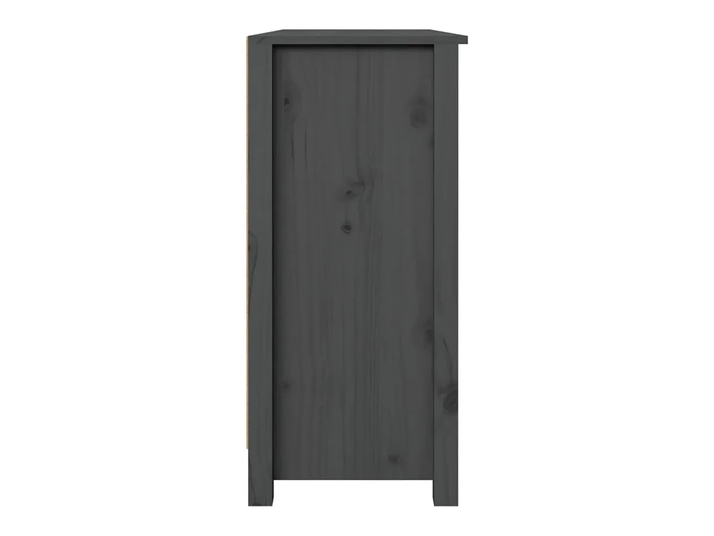 Aparador de madera maciza de pino gris 100x35x74 cm