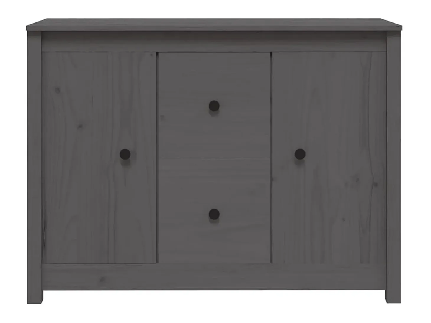 Aparador de madera maciza de pino gris 100x35x74 cm ES42486