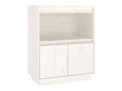 Aparador de madera maciza de pino blanco 60x34x75 cm ES65254