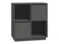 Aparador de madera maciza de pino gris 74x35x80 cm