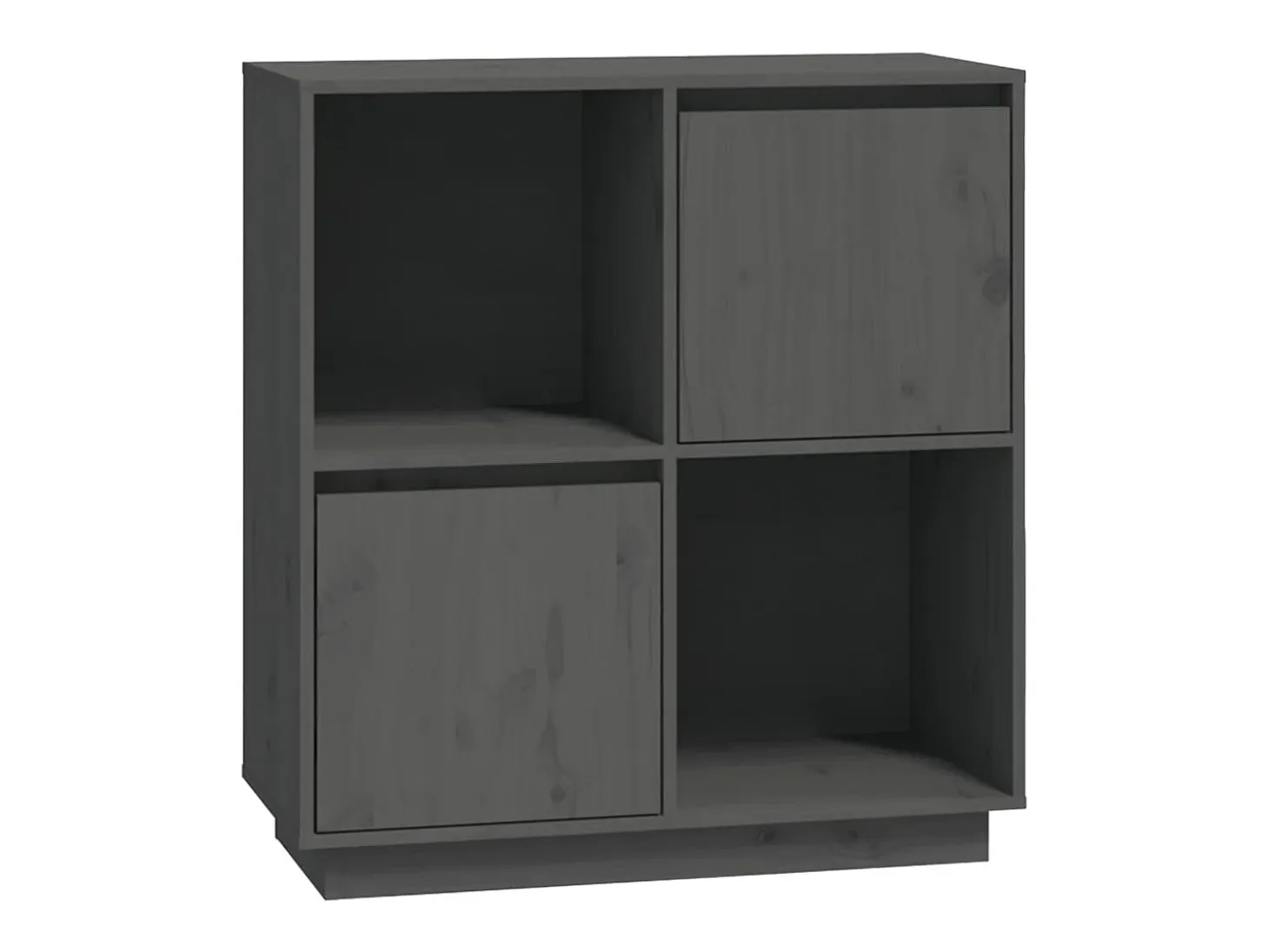 Aparador de madera maciza de pino gris 74x35x80 cm