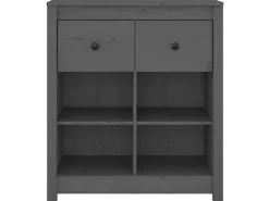 Aparador de madera maciza de pino gris 70x35x80 cm ES16579