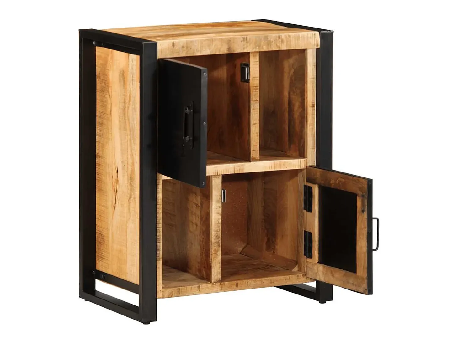 Aparador de madera maciza de mango rugosa 55x35x70 cm