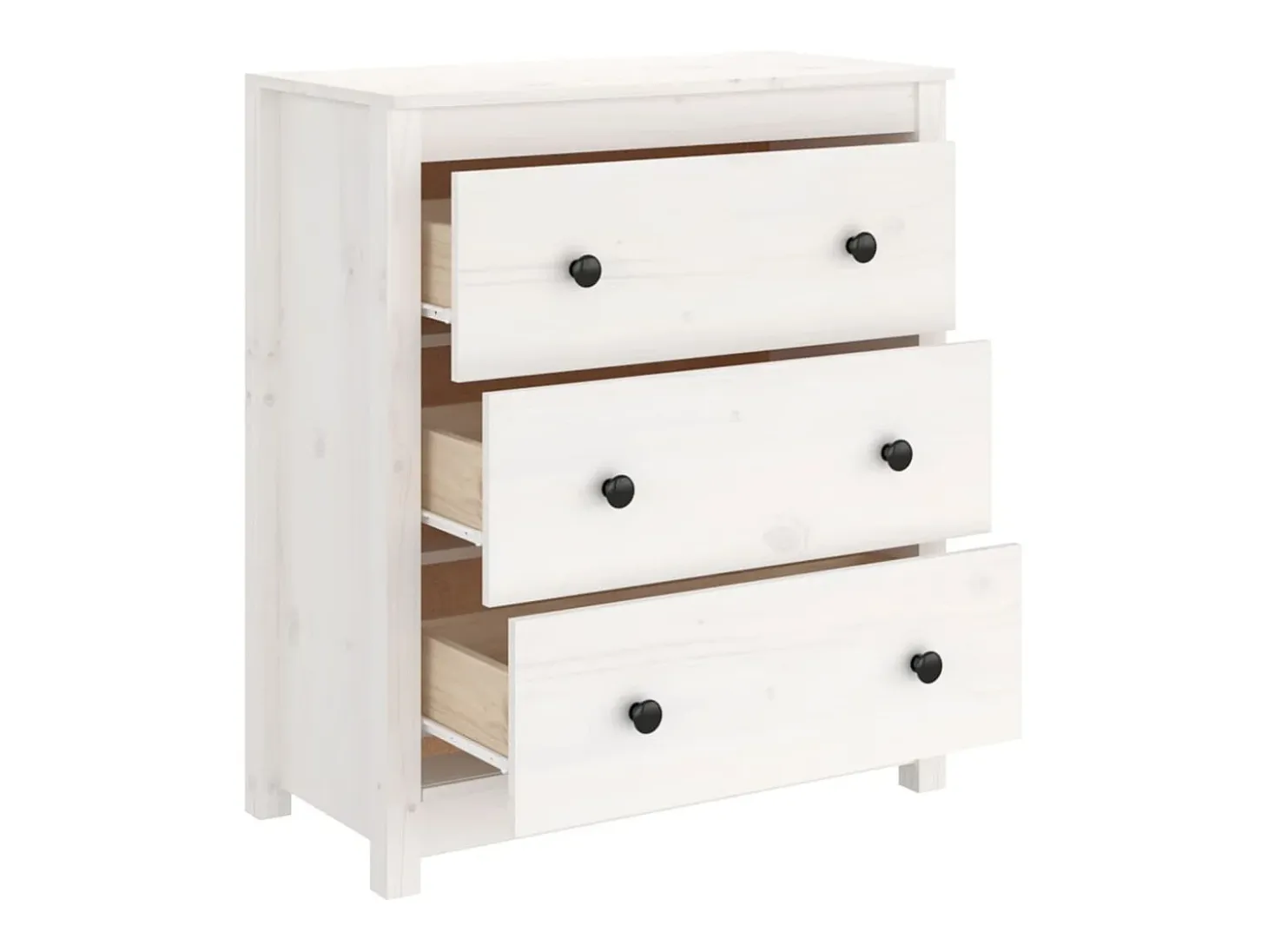 Aparador de madera maciza de pino blanco 70x35x80 cm